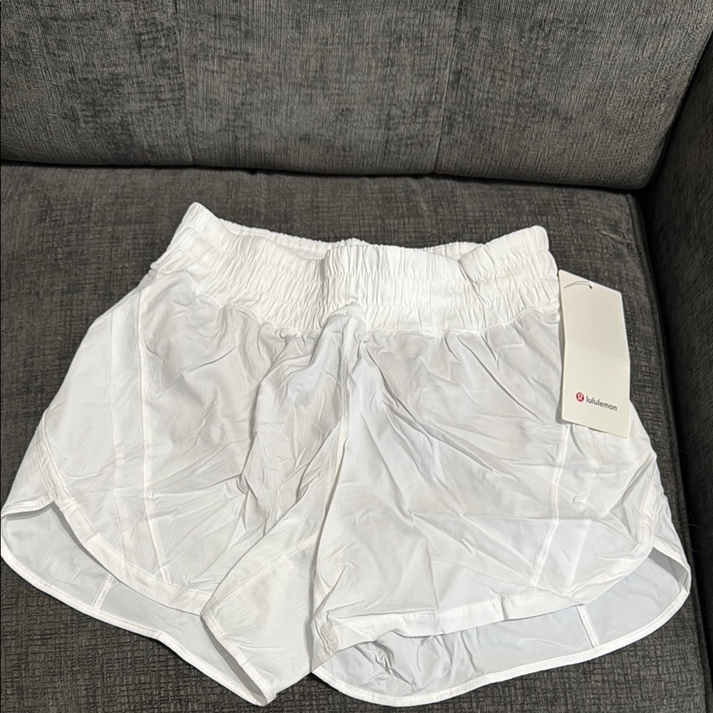 Lululemon Athletica White Athletic Shorts with Elastic Waistband